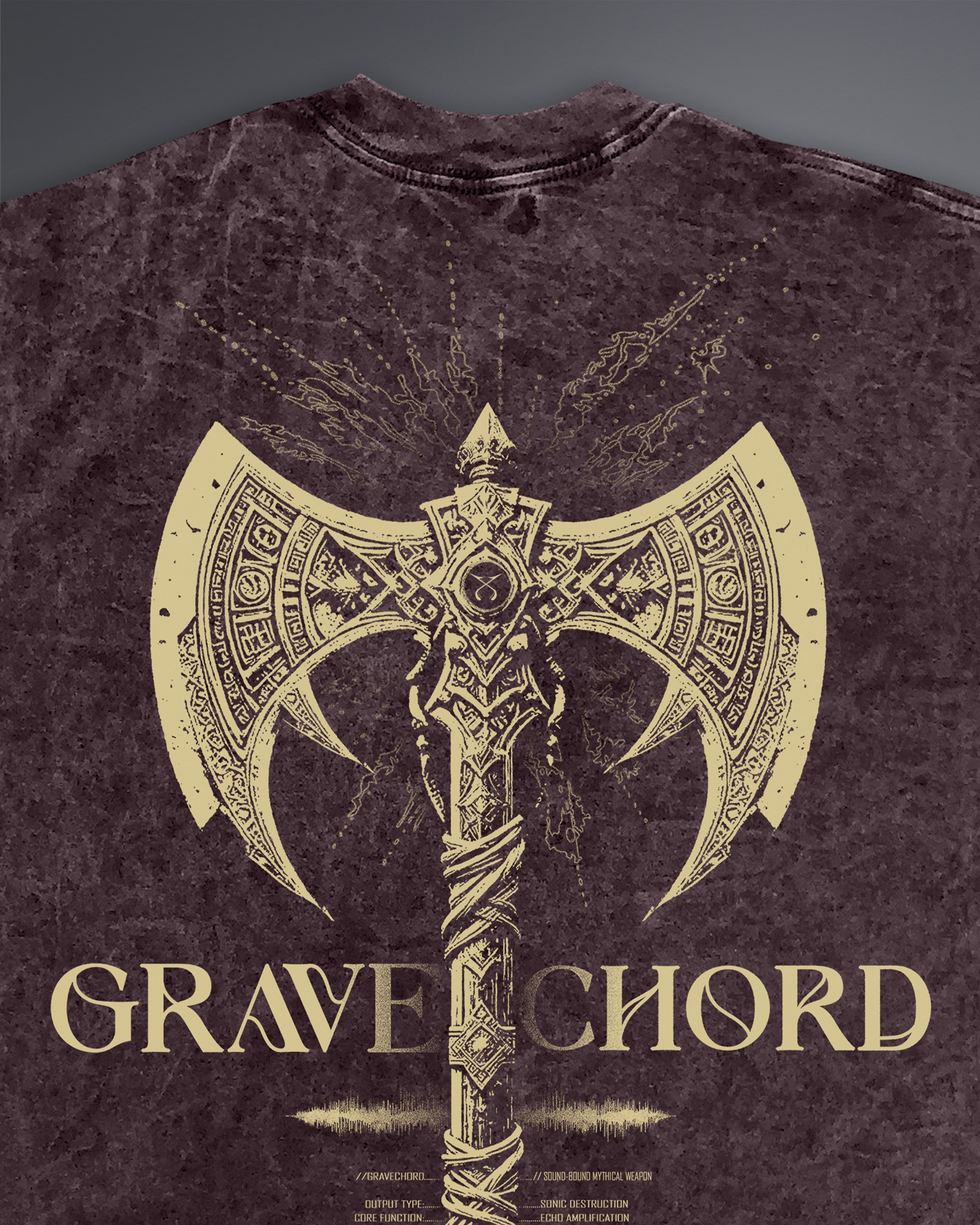 GRAVECHORD Oversized Tee [ACID WASHED-BLOODSTONE]