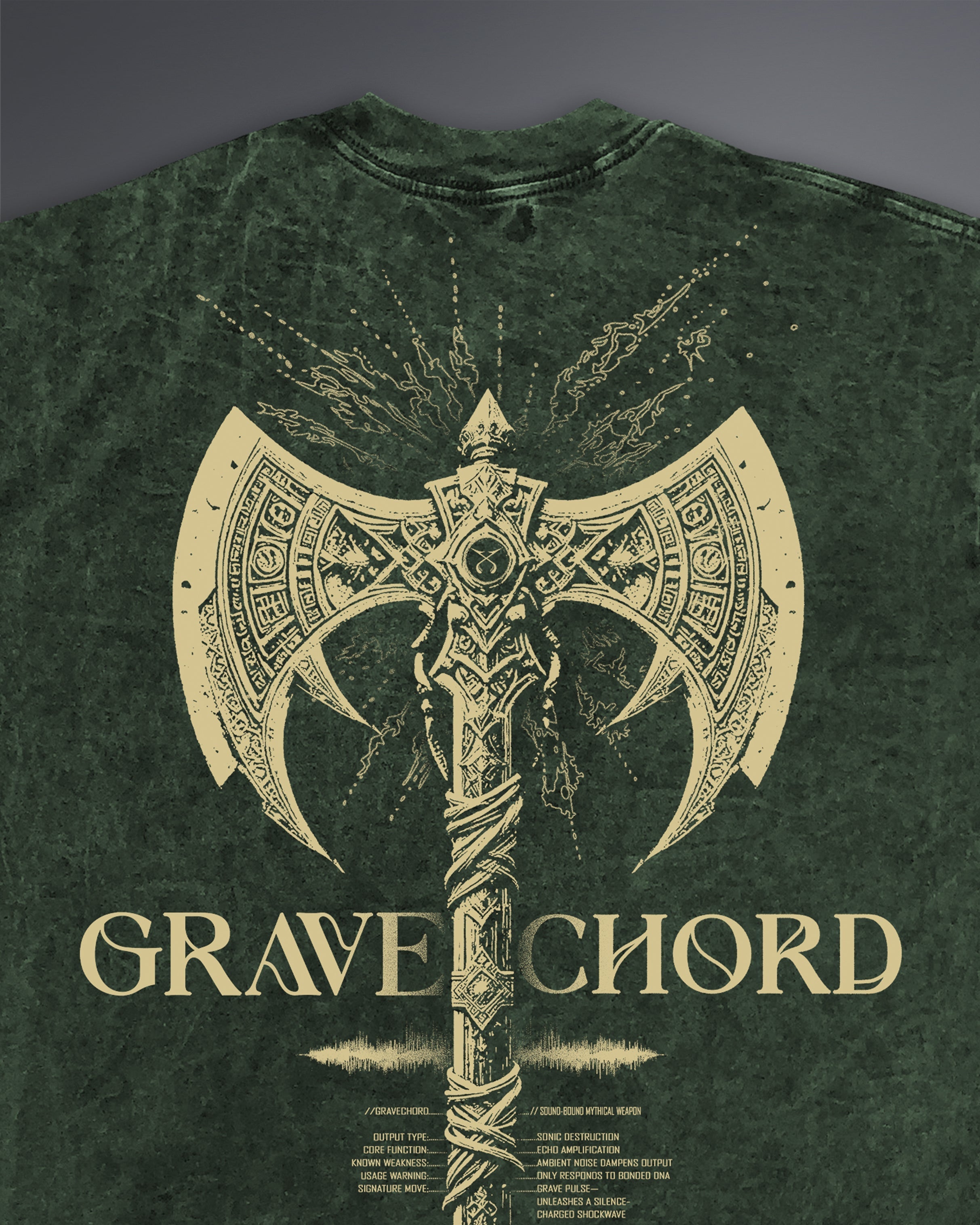 GRAVECHORD Oversized Tee [ACID WASHED-TOXIC MOSS]