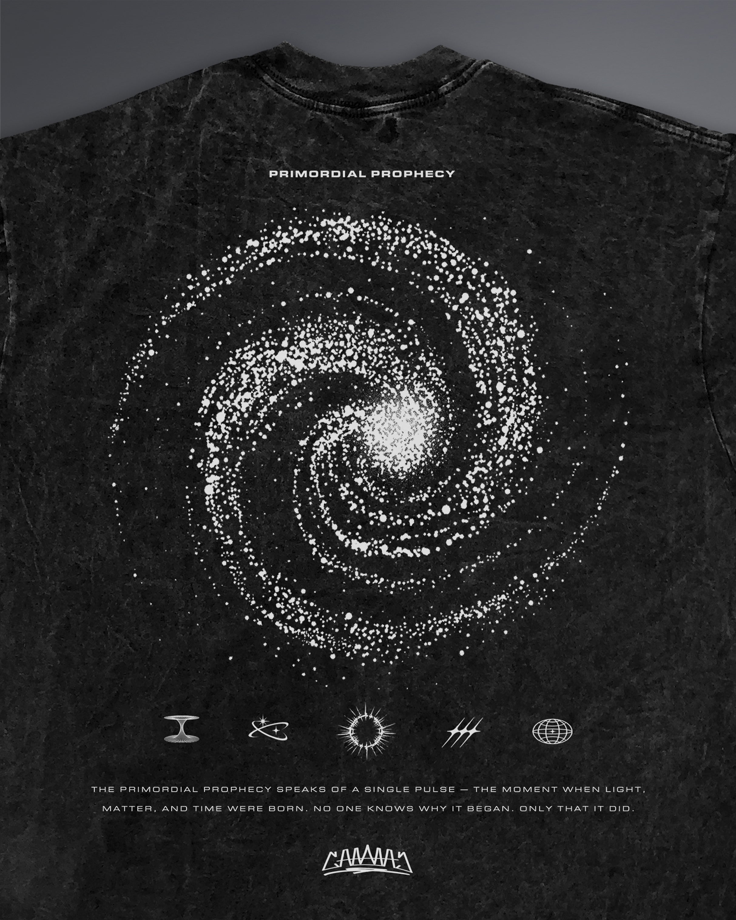 Primordial Prophecy Oversized tee [ACID WASHED-SILENT ASH]