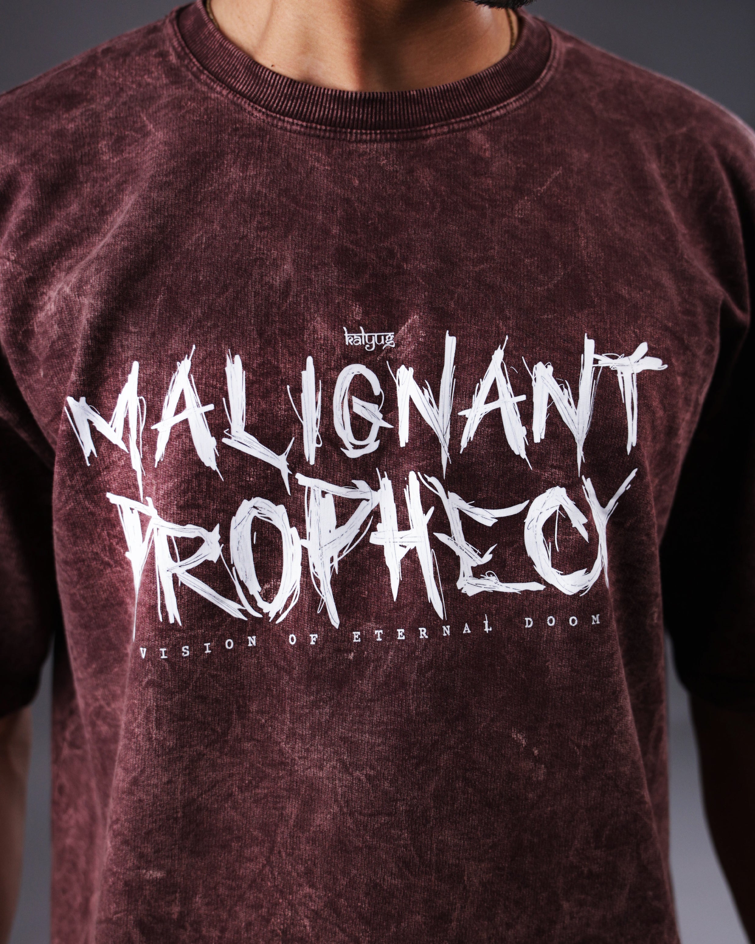 Malignant Prophecy Oversized tee [ACID WASHED-BLOODSTONE]