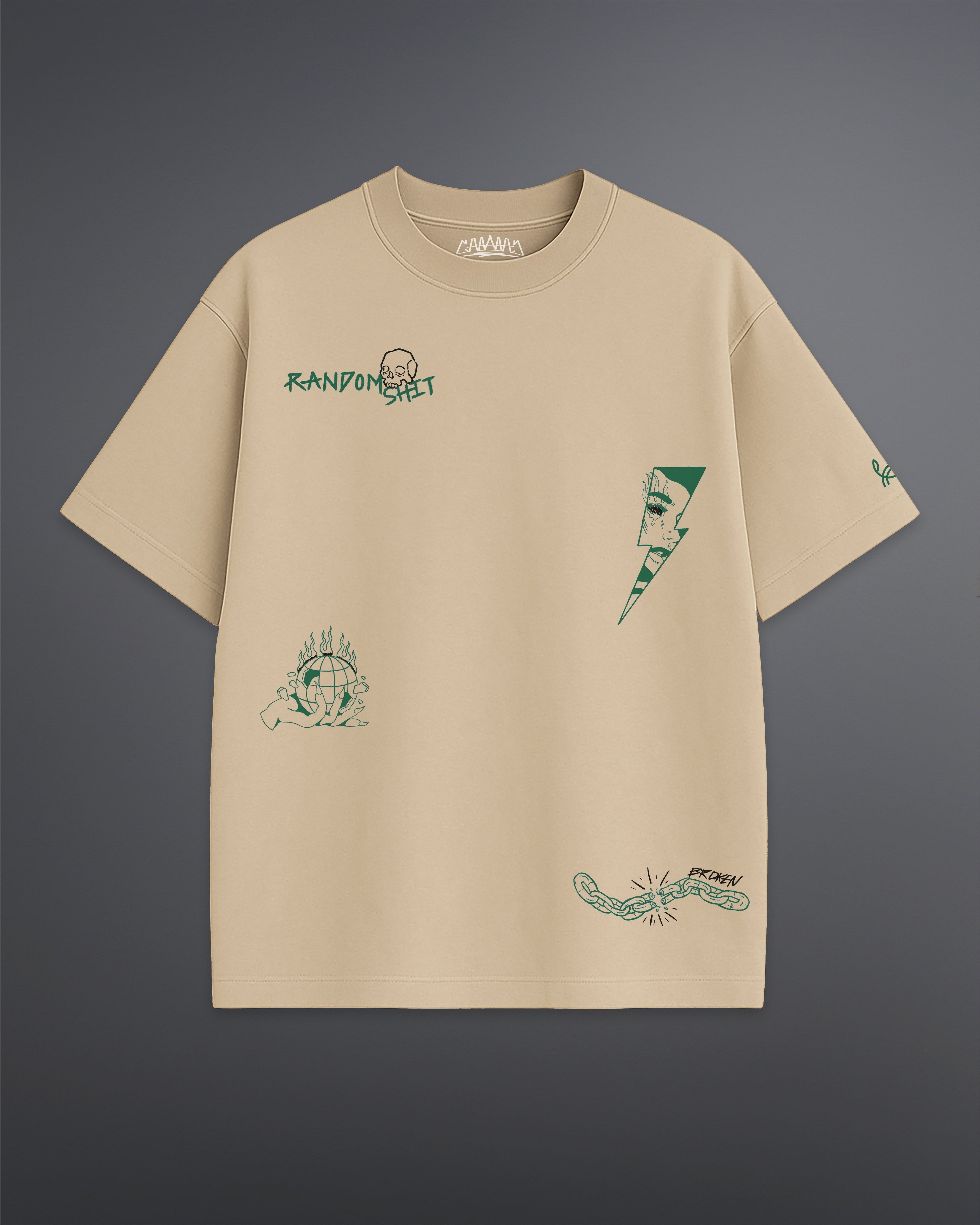Random Shit Oversized Tee [beige]